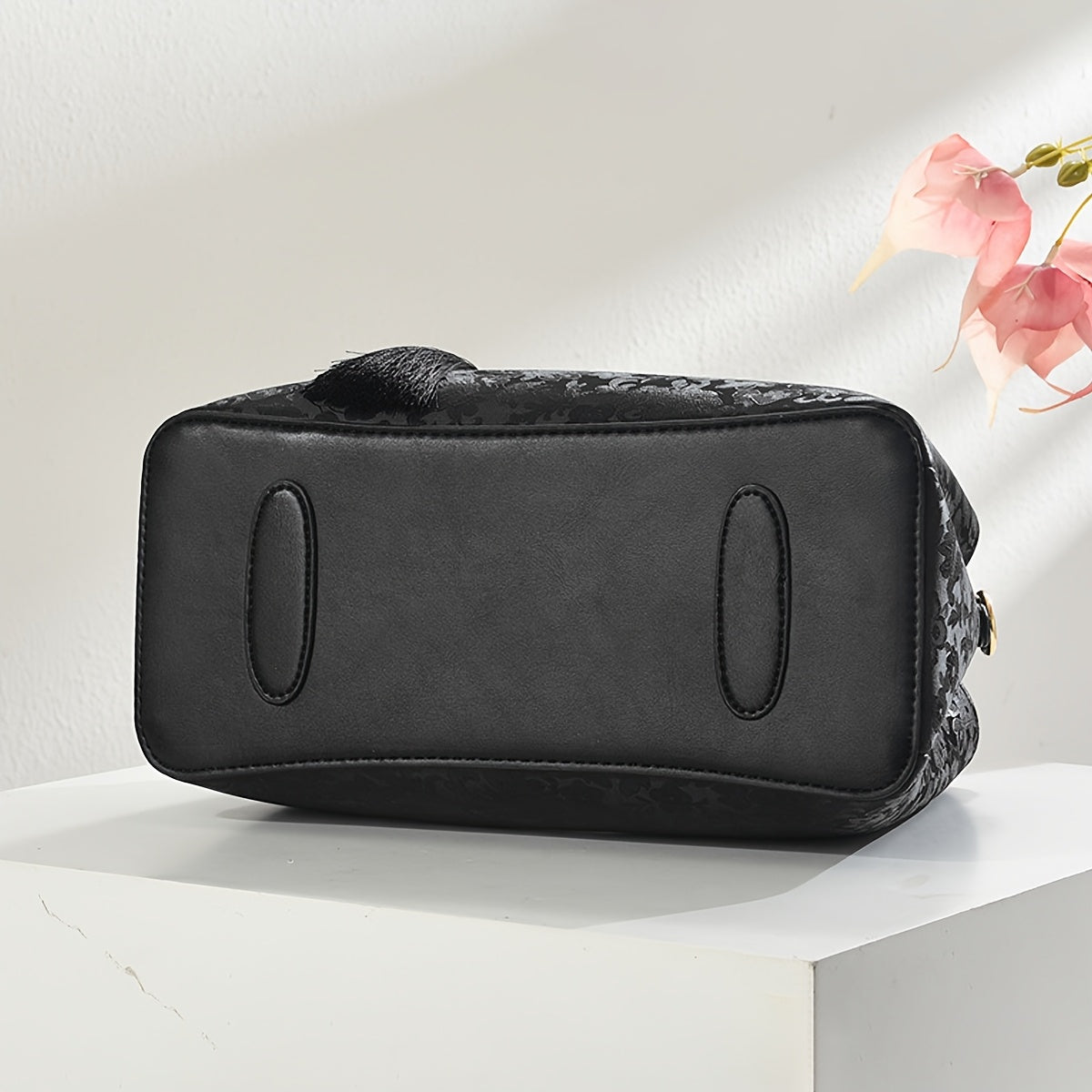 FKTSR Women's Quilted Floral Convertible Handbag with Tassel - Faux Leather Shoulder Bag & Clutch, Magnetic Closure, Removable Strap - Olive Green, Black, Beige