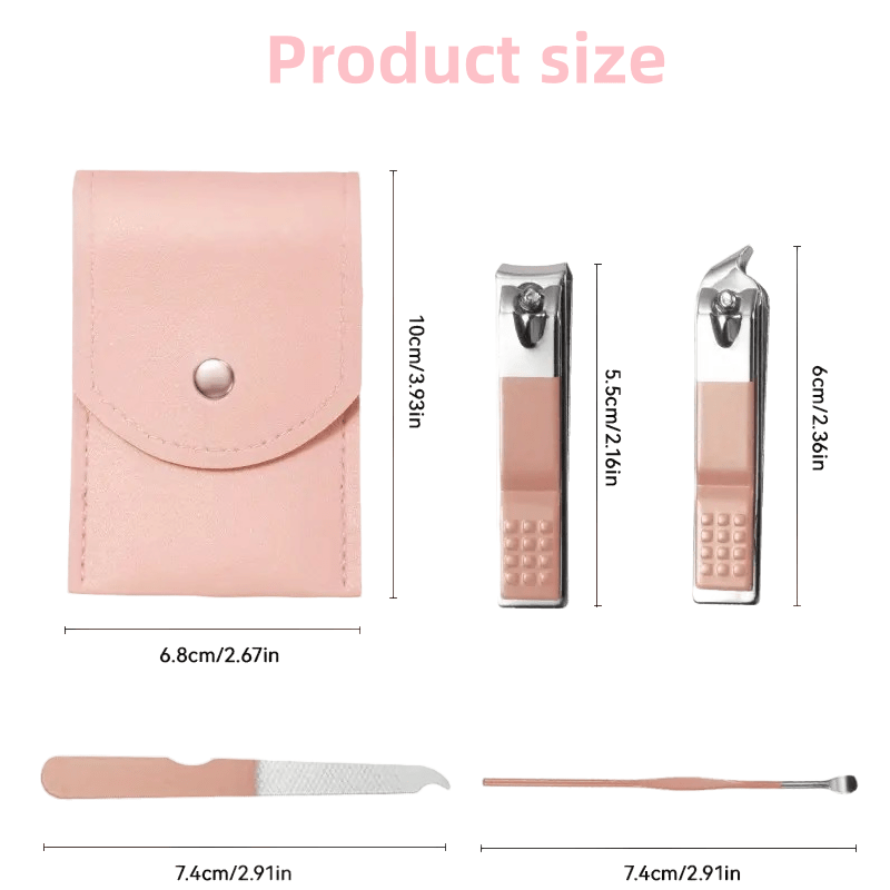 Professional Manicure & Pedicure Set — Stainless Steel Nail Clippers, Cuticle Tools, Ear Scoops & Foot Care Kit with Portable Storage Case — Home Spa Gift for Women