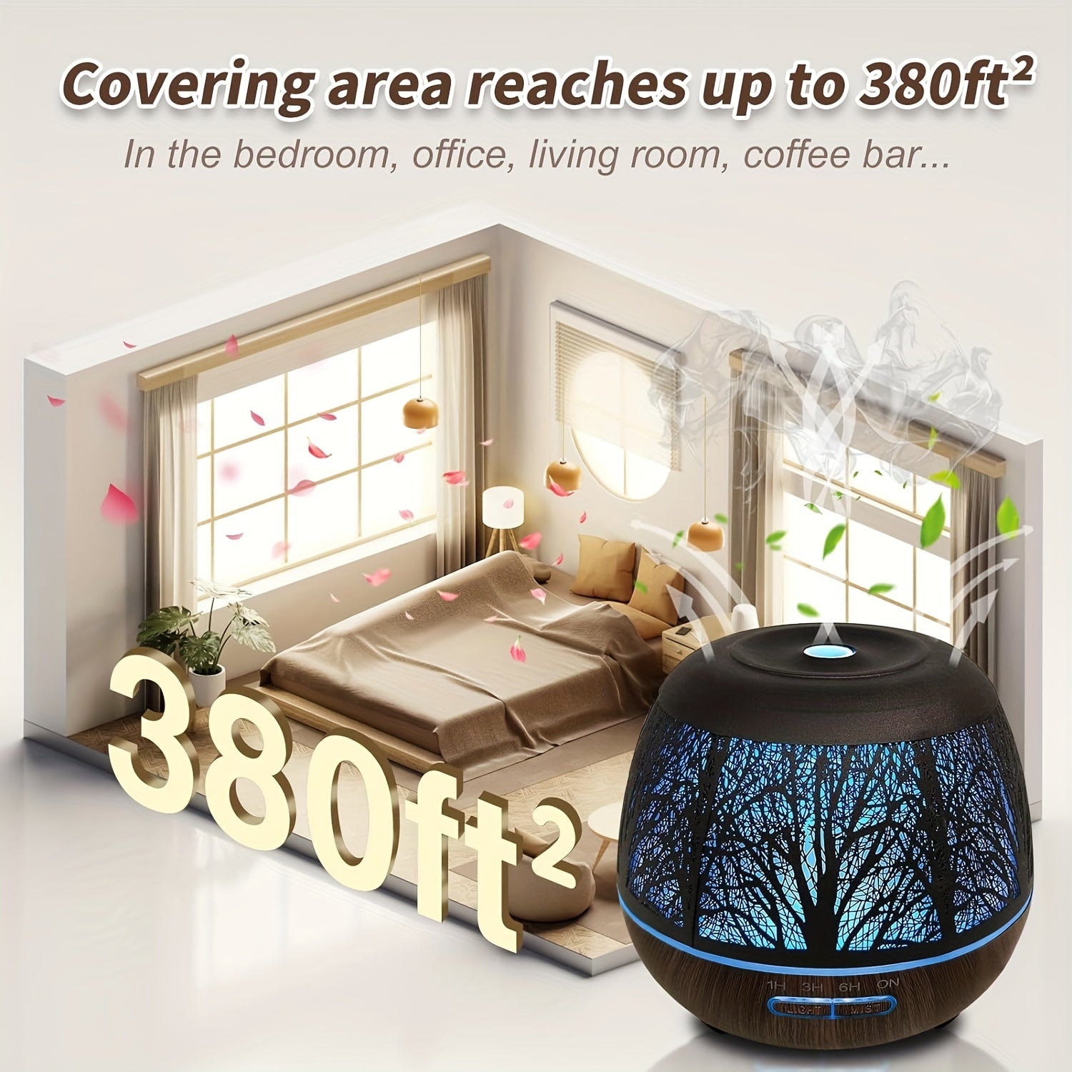 400ml Ultrasonic Essential Oil Diffuser with Remote — 7-Color LED Cold Mist Humidifier, USB-Powered Aromatherapy for Bedroom & Holiday Gifts