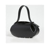 Women's Vintage Round Crossbody Bag – Small Faux Leather Baguette Purse with Buckle Closure (Black, Burgundy)
