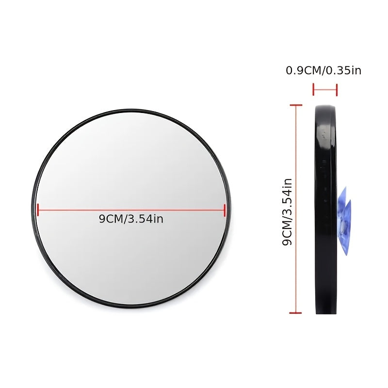 High-Definition Makeup Mirror 5x/10x/15x Magnification — Portable Suction Cup Travel Mirror, Clear Glass Black Frame