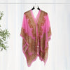 Women's Turquoise Jacquard Scarf Shawl – Large Square Lightweight Breathable Beach Cover-Up & Multiway Long Wrap Poncho
