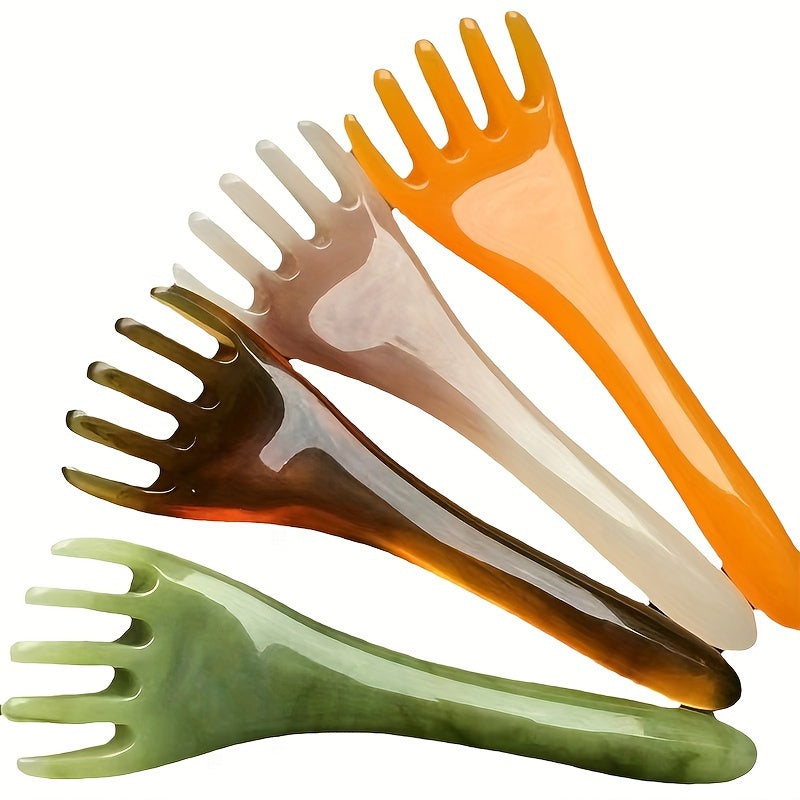 Resin Scalp Massager - Portable Handheld SPA Head & Body Massager for Deep Relaxation, Scalp Scraping Gua Sha Tool for Neck and Back