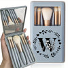 Portable Professional Makeup Brush Set with Mirror, Soft Fluffy Travel Brushes and 26-Letter Initial Garland Gift