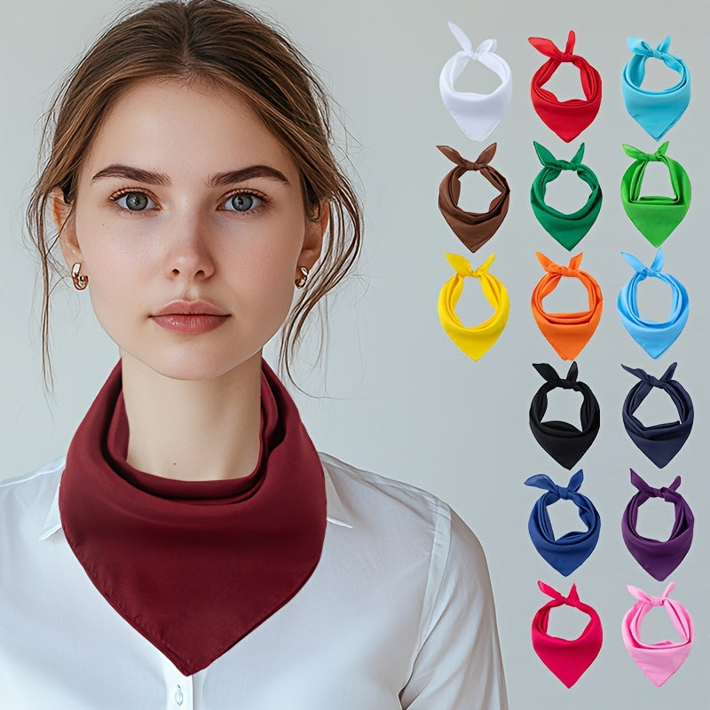 Elegant Women's Solid Square Scarf - Soft Polyester Neck Wrap, Shawl & Headscarf for Casual & Formal Wear