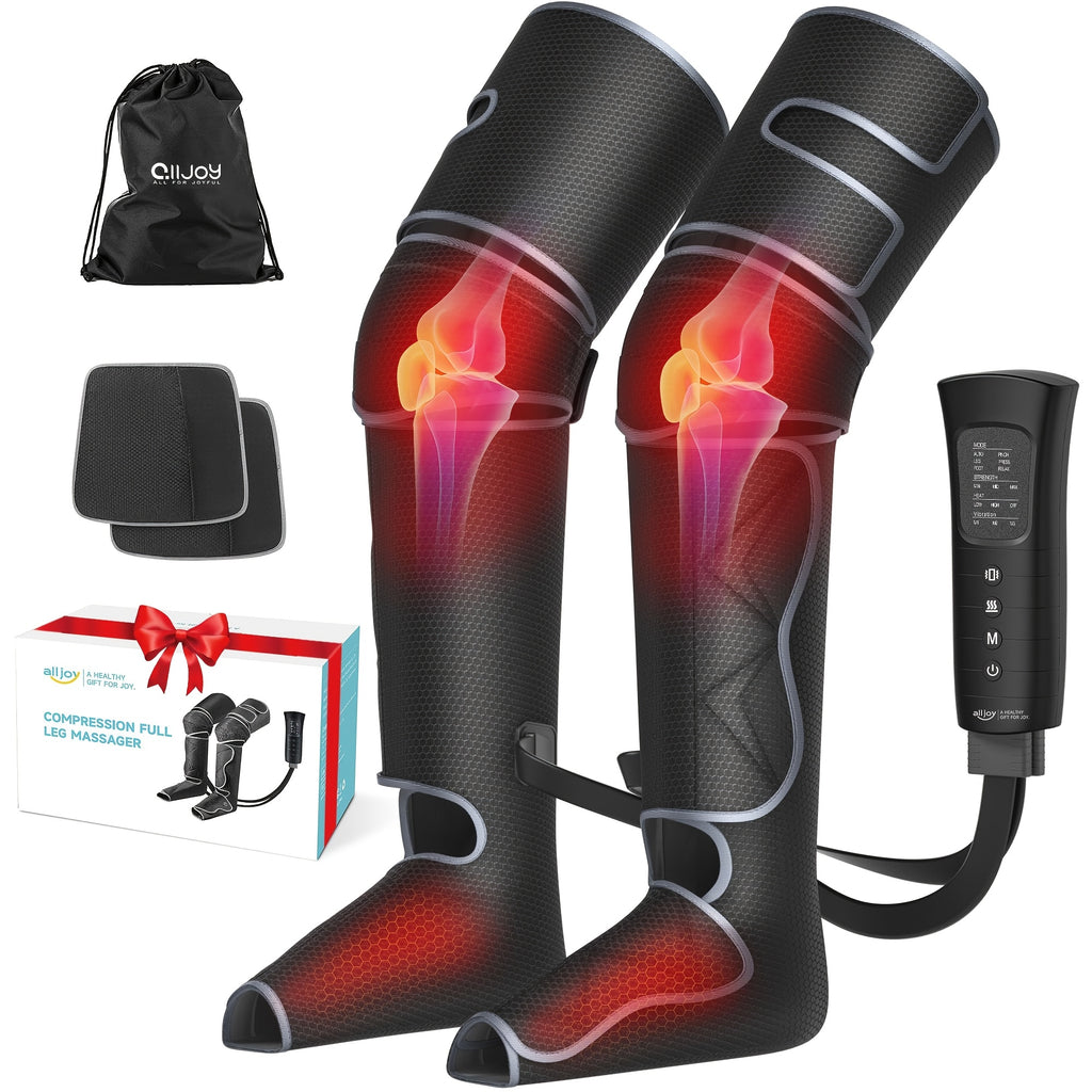ALLJOY Full Leg Heat Massager — Foot, Calf & Thigh Compression, 6 Modes, 3 Intensities, 2 Heat Levels — Gift for Mom & Dad
