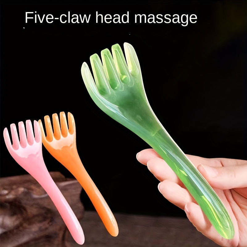 Five-Claw Resin Head Massage Comb - Wide-Tooth Scalp & Neck Scraping Tool, Nose Scraper, Mother's Day Gift