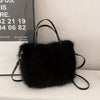 Honey Plush Faux Fur Crossbody Bag for Women – Faux Leather Lined Shoulder Bag with Adjustable Strap & Buckle Closure (3 Colors)