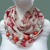 Beaded Chiffon Shawl Neck Warmer - Elegant Decorative Scarf for Evening & Going Out