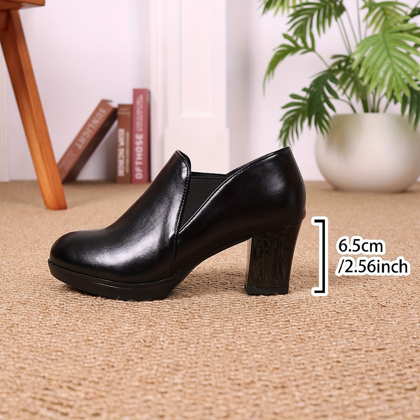 Women's Mary-Jane Block Heel Pumps - Round Toe Non-Slip Comfortable Casual & Elegant Heels