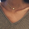 1pc Gold-Tone Heart Pendant Necklace, Vintage Minimalist Zinc Alloy Clavicle Chain for Women, Everyday & Special Occasion