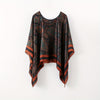 Bohemian Lightweight Breathable Pullover Shawl, 42.1 in (107 cm) Printed Square Scarf, Boho Beach & Evening Wrap