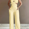 CHICME Women’s Mint Green Jumpsuit — Spaghetti Strap Textured Pantsuit, Non-See-Through, Machine Washable, All-Season Office & Party Outfit