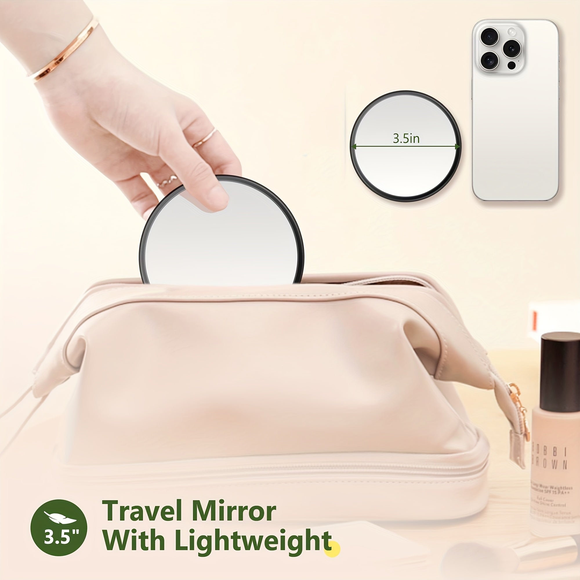 50x Magnifying Suction Cup Makeup Mirror - Battery-Free Compact Vanity Mirror for Makeup, Skincare, Contact Lens & Hair Removal