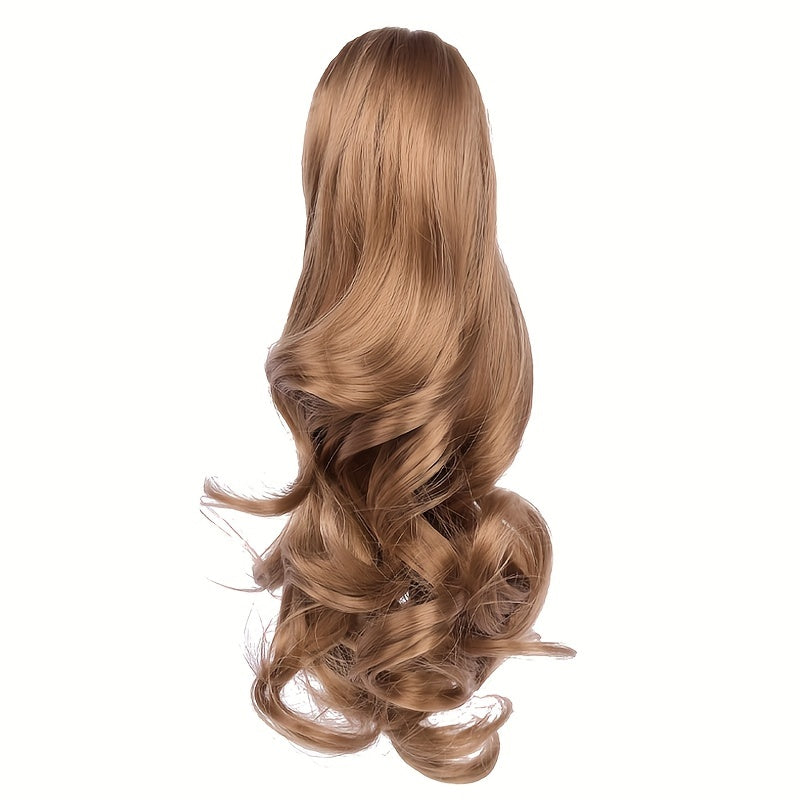Clip-In Curly Ponytail Hair Extension – 11.8 in (30 cm) Loose Wave Claw Clip, Synthetic High-Temp Fiber for Women