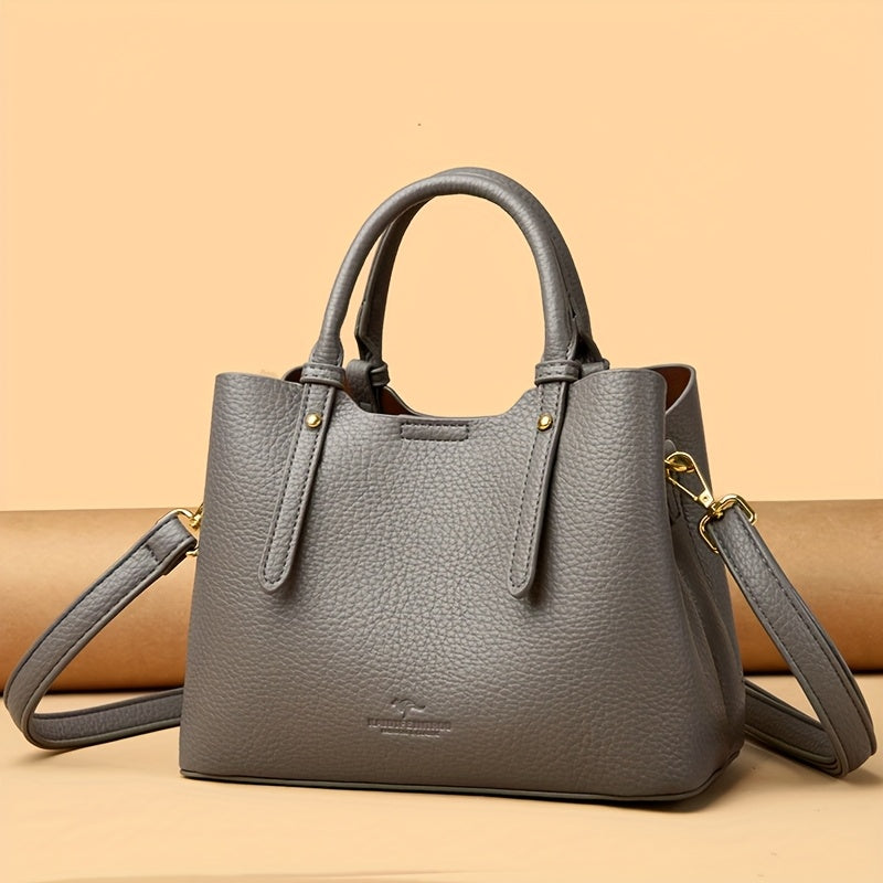 Elegant Women's PU Leather Handbag with Detachable Strap – Messenger Bag for Everyday Travel & Gifts