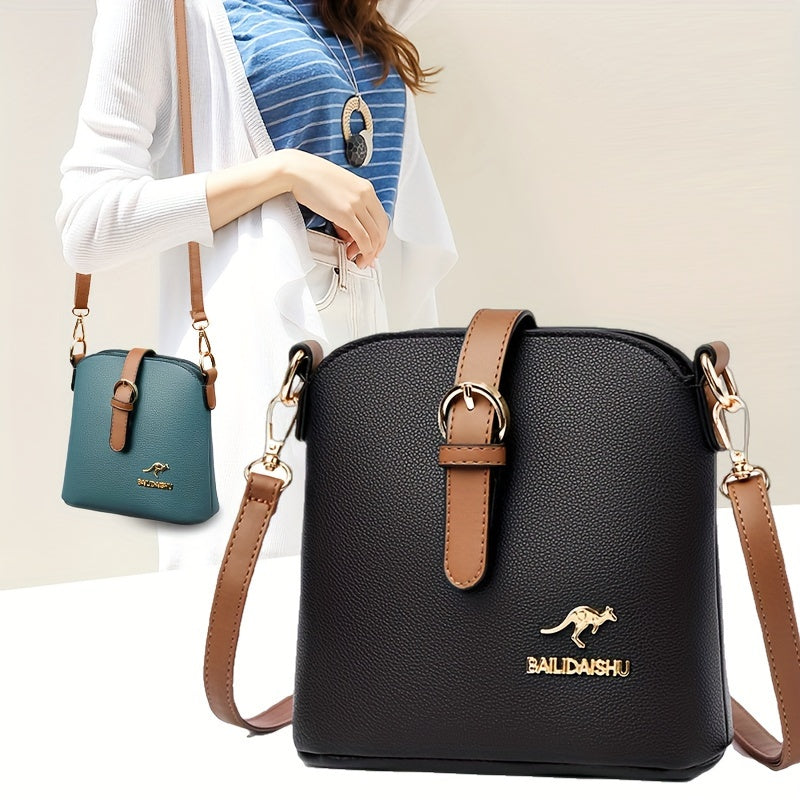 Elegant Women's Small Bucket Shoulder Bag, Lightweight Crossbody for Travel & Shopping