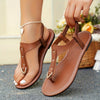 Women's Flat Sandals Slip-On Open Toe PU Casual Summer Shoes