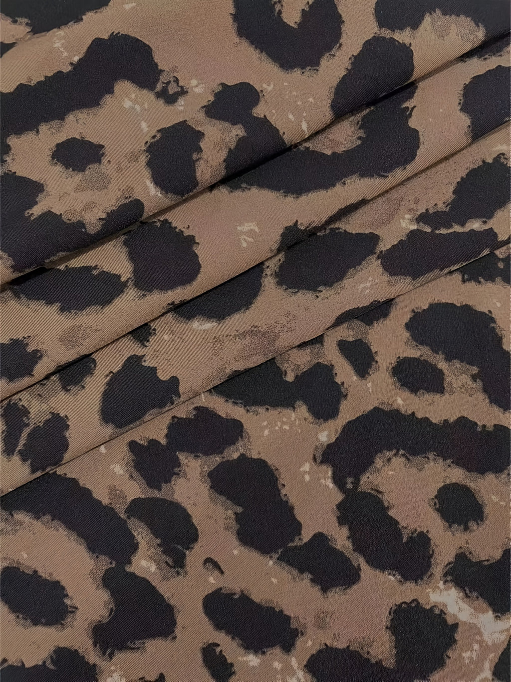 Tie-Front Leopard Print Blouse - Women's Crew Neck Casual Top for Spring & Summer