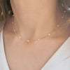 Resin Pearl Necklace White, Adjustable Gold-Tone Collarbone Chain for Women — Beach & Party Jewelry, Gift for Her