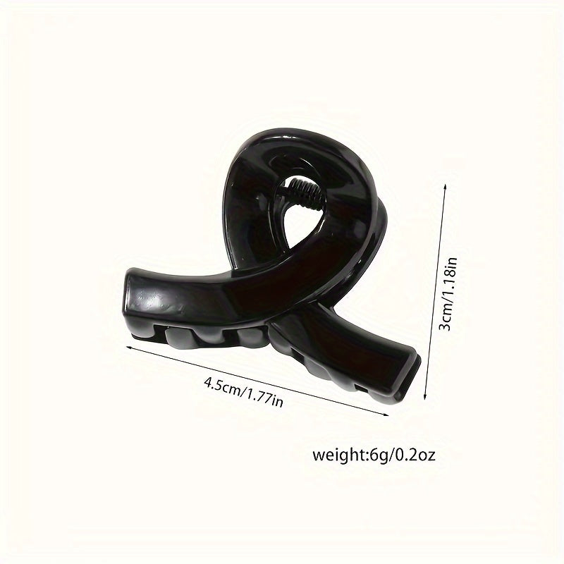 Vintage Minimalist Hair Claw Clips (Small), Matte Plastic French Hair Claws Set of 2 or 3, Solid Color Gift for Women & Teens