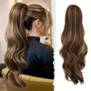 7JHH WIGS 28-Inch (71 cm) Loose Curly Drawstring Ponytail Hair Extension – Natural Brown Ombre, Heavy-Duty Realistic Volume for Women