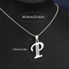 Silvery Alphabet Pendant Necklace (A-D) with Sparkling Stones - Stainless Steel Initial Necklace, Personalized Gift