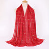 Women's Solid Color Metallic Scarf - Lightweight Breathable Shawl Wrap