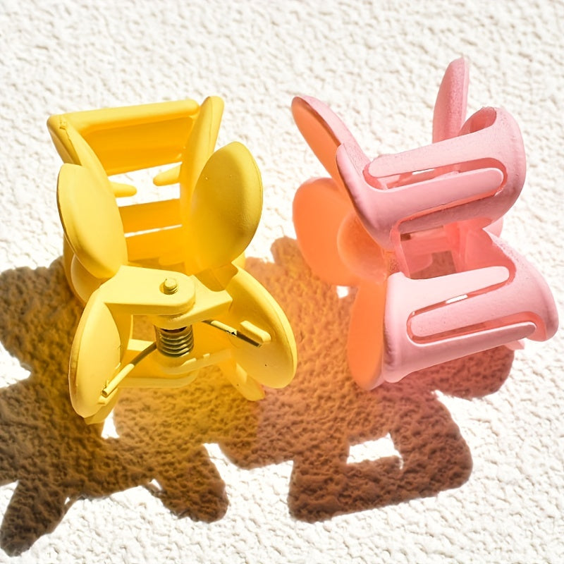 8-Pack Frosted Macaron Flower Hair Clips for Women – Small Neutral Floral Braid & Styling Accessories