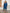 Patchwork Floral Maxi Dress - Blue & Orange Long Sleeve Loose Fit Abaya