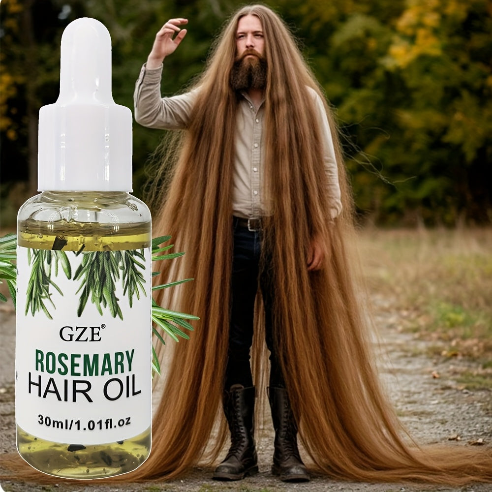 GZE Rosemary Hair Oil - Strengthening Scalp Treatment, Moisturizing Formula for All Hair Types & Textures