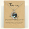 Glow-in-the-Dark Zodiac Moon Pendant Necklace - Adjustable Vintage Zinc Alloy with Glass Accents for Women