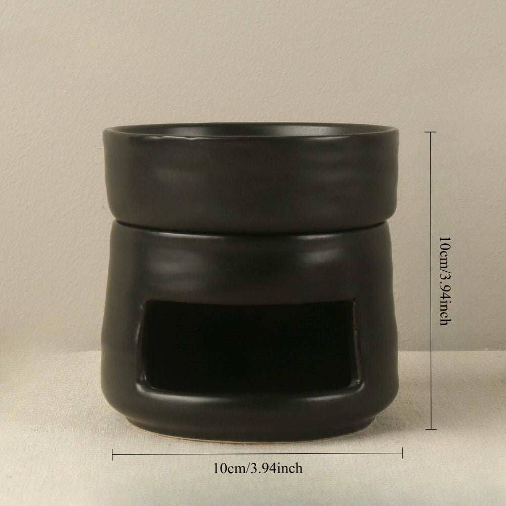 Modern Ceramic Aromatherapy Oil Burner & Diffuser – 100ml Smoke-Free Essential Oil Warmer, 3.94 in (10 cm) European Style