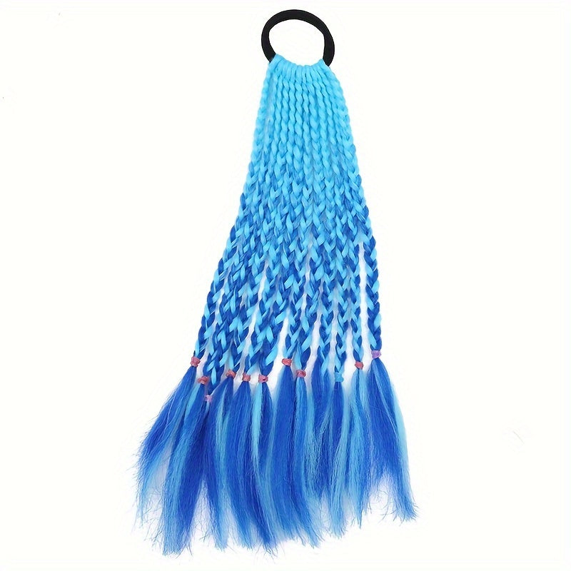 Set of 12 Clip-In Pastel Hair Extensions – Heat-Resistant Synthetic, No-Glue Easy Clips for Ponytails, Braids & Cosplay (Pink Blue Purple Teal)