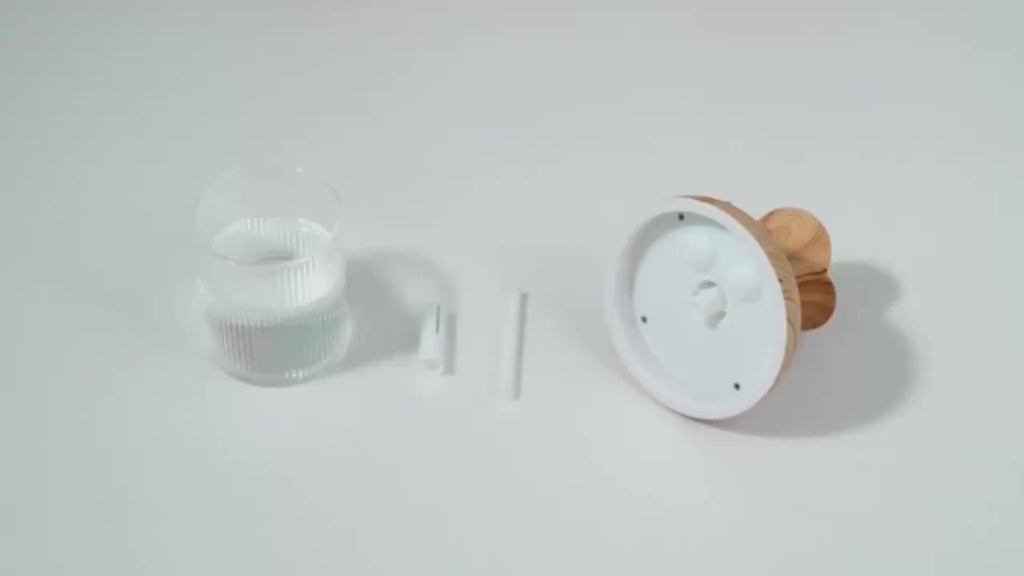 USB-Powered Wood Grain Flower Humidifier & Desk Lamp — Essential Oil Diffuser for Home & Office