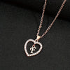 Alphabet Heart Pendant Rhinestone Necklace
