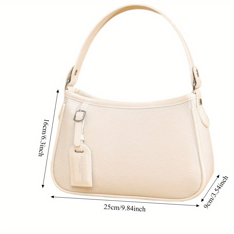 Women's Genuine Leather Crossbody Bag - Minimalist Black Zipper Shoulder Purse for Work, Travel & Parties