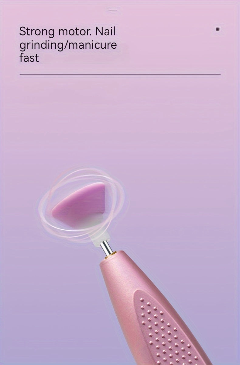 USB Rechargeable Nail Grinder – Cordless Portable Electric Manicure File for Thick Toenails, Nail Tech Tool (Light Beige)