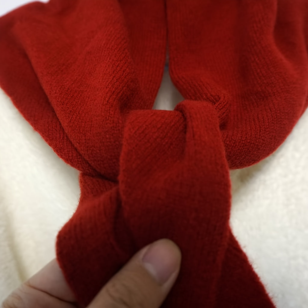 Women's Luxury 100% Wool Triangle Shawl Scarf - Brown Elegant Knit Neck Wrap, Headband & Face Cover for Winter, Office & Party