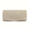 Mini Glitter Pleated Square Clutch with Chain – Evening Bag for Prom, Wedding & Holiday Parties