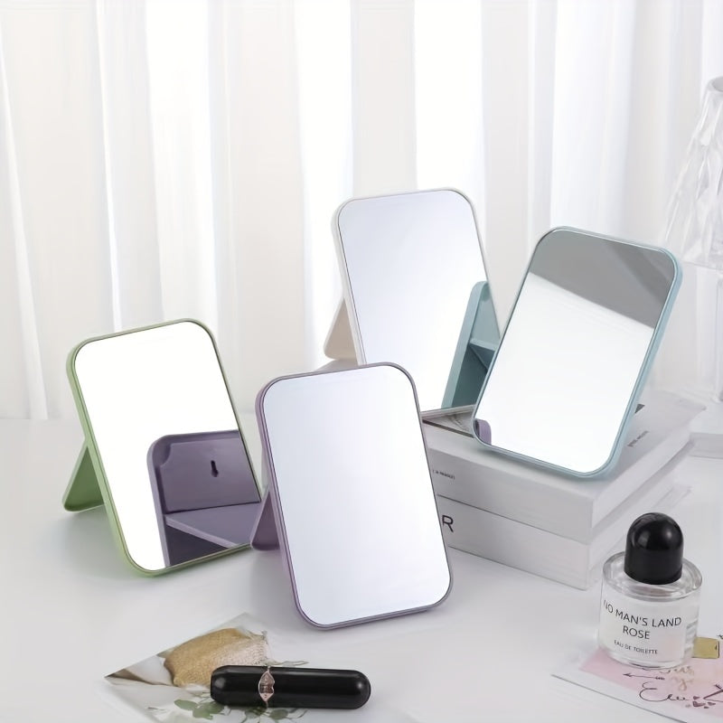 Portable Folding Desktop Makeup Mirror - Princess-Style Compact Vanity for Travel & Dorms, Perfect Women's Gift