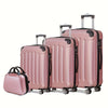 4-Piece Hardside Luggage Set – ABS+PC Spinner Suitcases with Combination Locks & Telescopic Handles