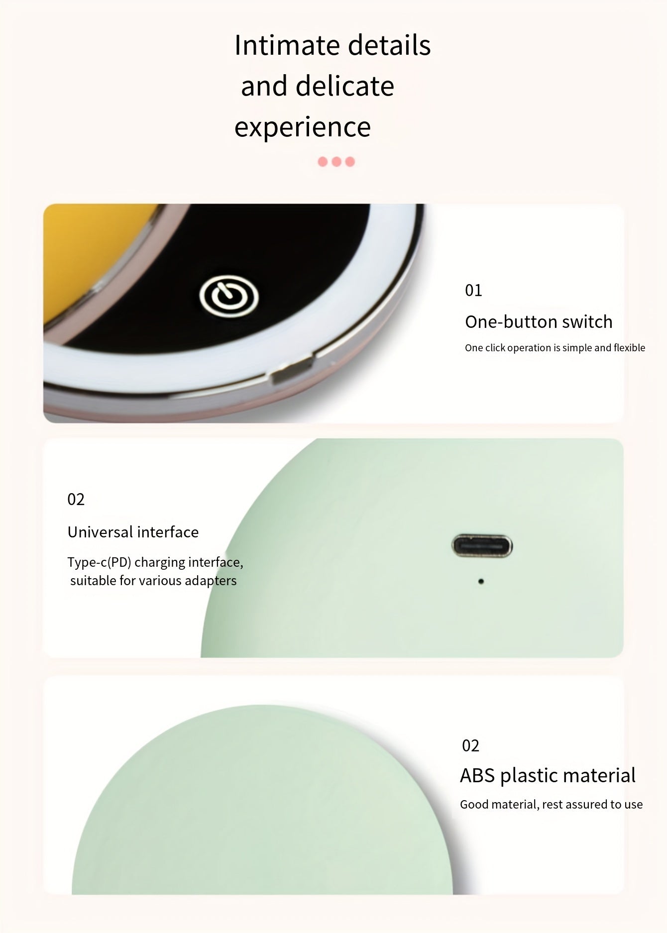 LED Travel Makeup Mirror - Lighted Double-Sided Compact with 2X & 5X Magnification, USB Rechargeable Foldable Handheld for Purse & Pocket