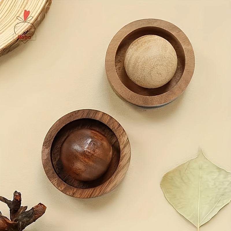 2-Pack Wooden Spherical Essential Oil Diffusers — No-Electric Car & Room Aroma Diffuser for Bedroom Bathroom