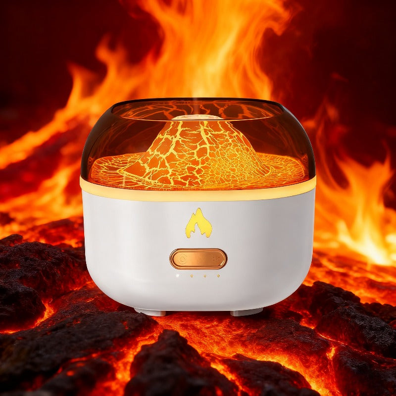 7-Color USB Volcano Aromatherapy Diffuser Humidifier with Ambient Nightlight for Home, Office & Car