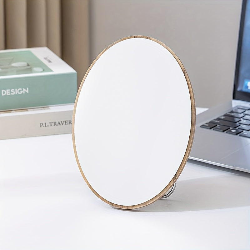 Elegant Rotatable HD Makeup Mirror - Adjustable Iron Frame Polished Glass Vanity Mirror No Battery, Cartoon Theme
