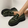 Women's Green Loafers – Lightweight Cushioned Penny Loafers with Tassel Bow & Metallic Buckle, Round Toe, Non-Slip PU Sole, All-Season