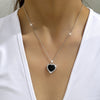 Silver-Plated Rhinestone Pendant Necklace for Girls | Valentine's & Mother's Day Gift