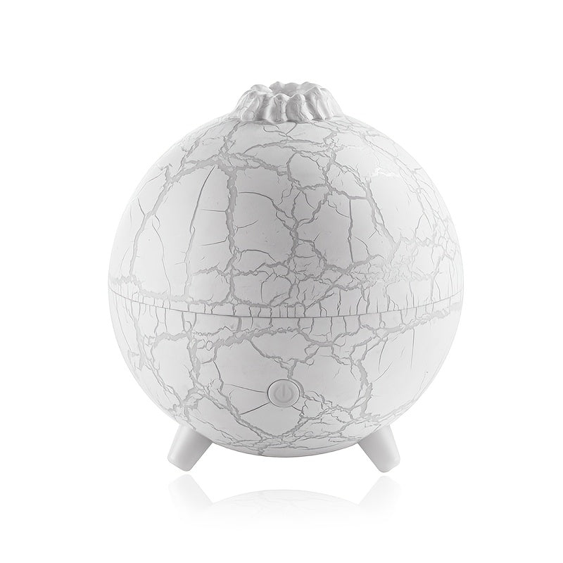 Crackled-Globe Ultrasonic Humidifier & Essential Oil Diffuser – Compact Desktop Mist Maker for Office & Bedroom