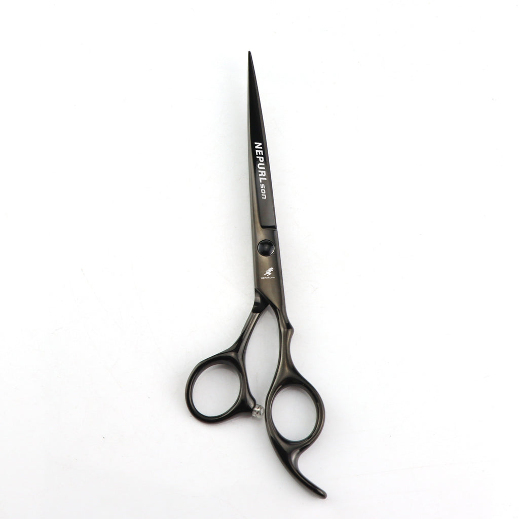 NEPURLSON Professional Haircut Scissors - 6.0" (15.2 cm), 6.5" (16.5 cm), 7.0" (17.8 cm) Pointed Tail Right-Handed Texturizing Barber Shears for Men & Women